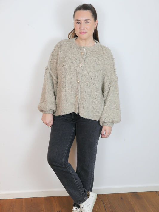 MAISON BOUCLÈ Cardigan Taupe - Bylillysophie.com⎢Mode & Accessoires