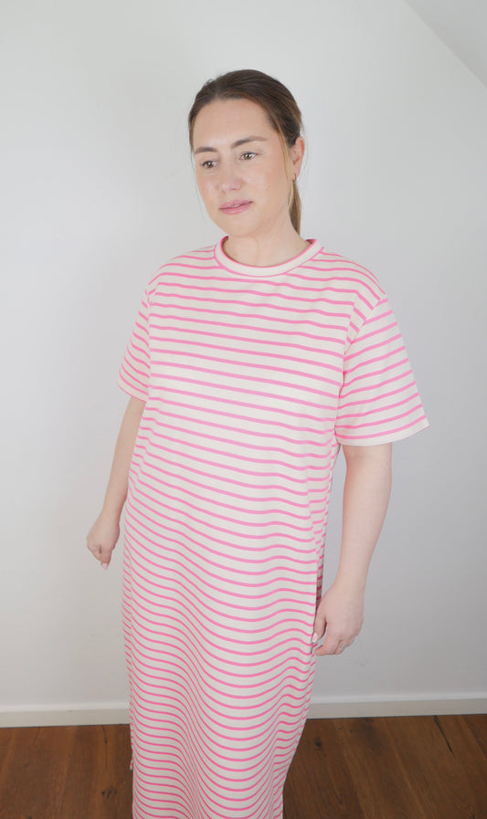 MAXINE Stripes Maxikleid Pink - Bylillysophie
