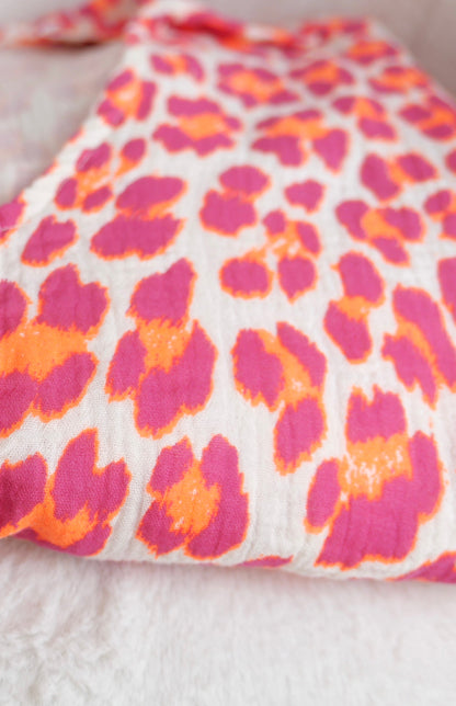 MUSELLA Oversize Leo Musselin Kleid Pink/Orange - Bylillysophie
