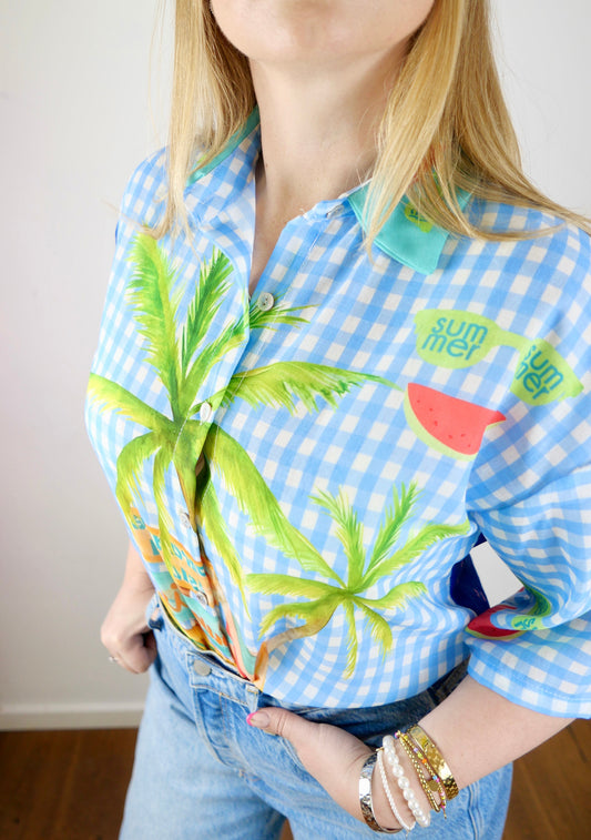 PALM Bluse Blau - Bylillysophie