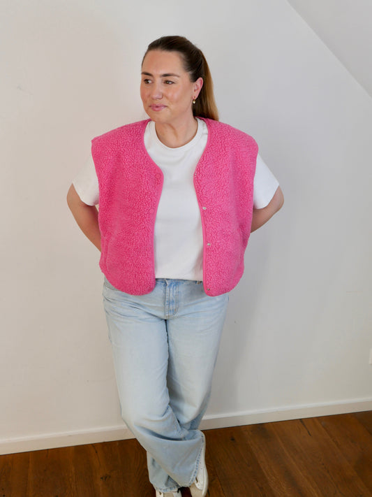 SNUGGLE Teddy Weste Pink - Bylillysophie.com⎢Mode & Accessoires