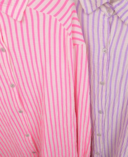 SUMMER STRIPE Musselin Bluse Flieder - Bylillysophie