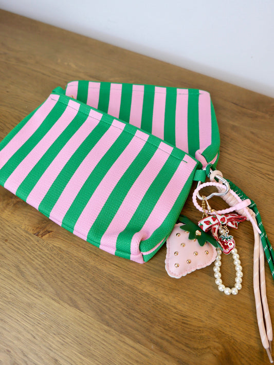 Sunset Stripes Clutch Grün/Rosa - Bylillysophie.com⎢Mode & Accessoires