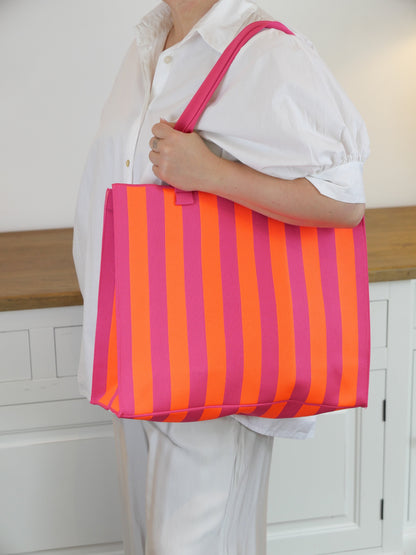 Sunset Stripes Shopper Orange/Pink - Bylillysophie.com⎢Mode & Accessoires