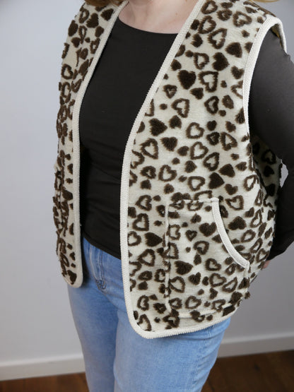 SUPER HEART Weste Creme/Braun - Bylillysophie.com⎢Mode & Accessoires